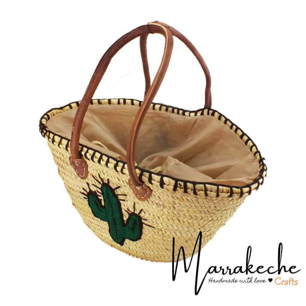 Handwoven Cactus Straw Beach Bag – Artisan Made Summer Tote