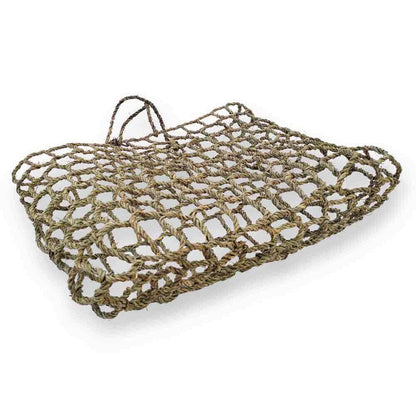 Handwoven Mesh Straw Beach Bag – Natural Open Weave Tote 14.17″